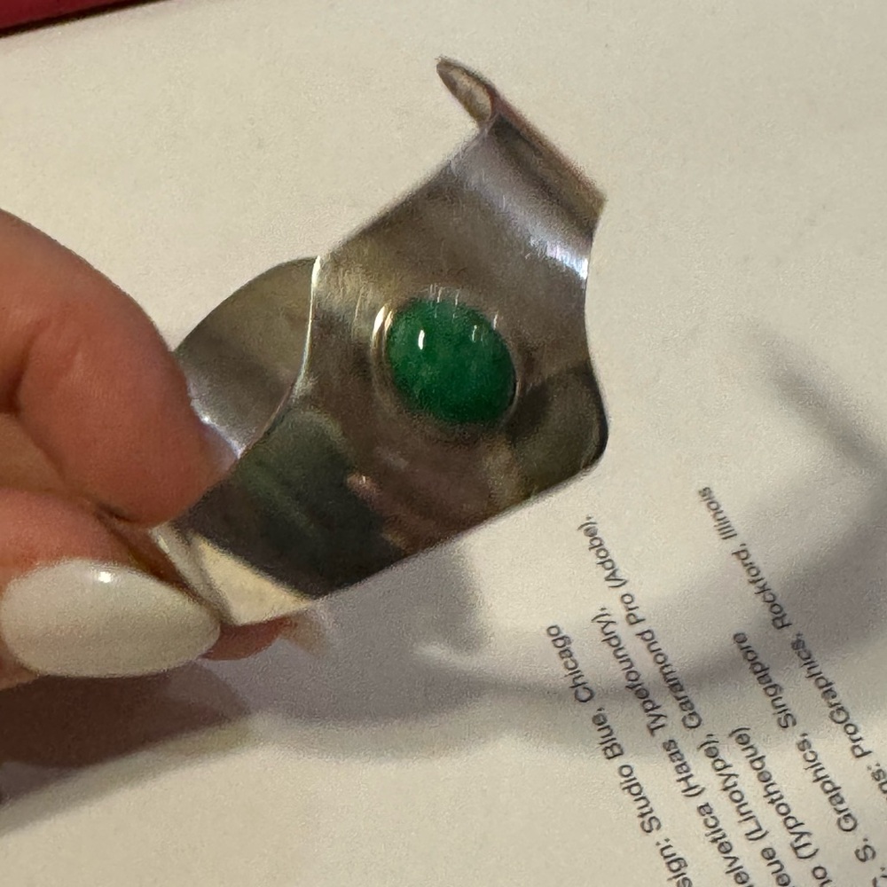925 Sterling silver and turquoise cuff bracelet 18.4g - Picture 14 of 16